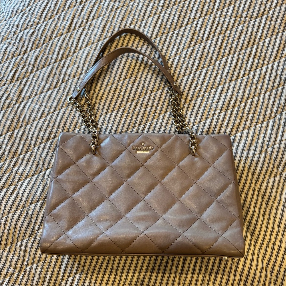 Kate Spade Quilted Brown Leather Tote